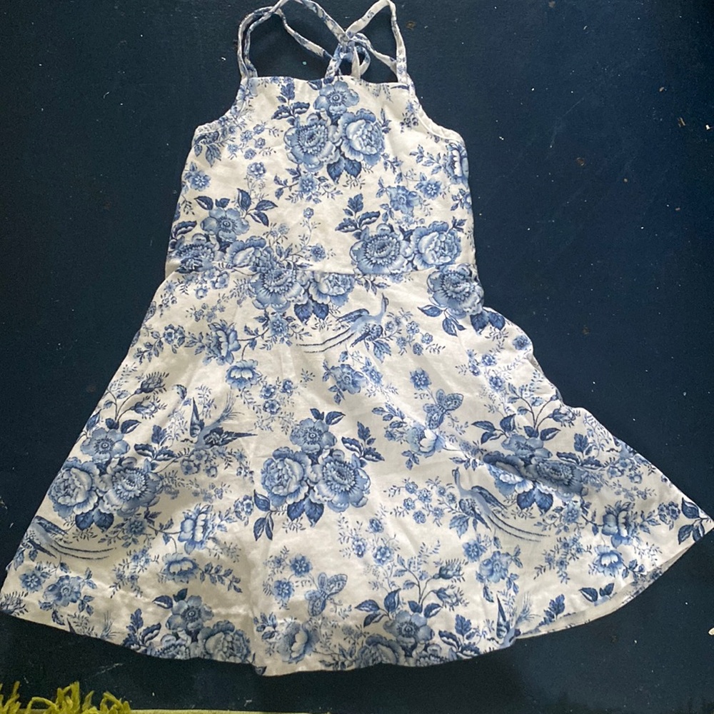 Polo by Ralph Lauren Blue and White Floral Kids Dress